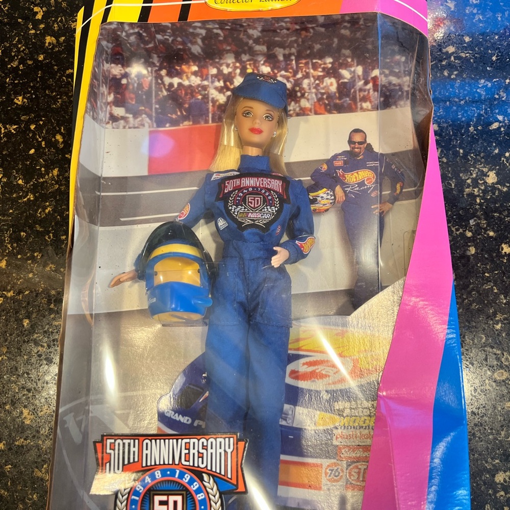 Barbie NASCAR Racing Doll in Blue Suit